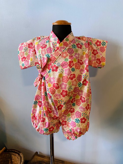 Hinata no Hana 赤ちゃん甚平 ７０cm 花とうさぎ 日式嬰兒甚平