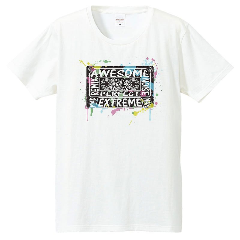 棉．麻 男 T 恤 白色 - T-shirt / Old funky