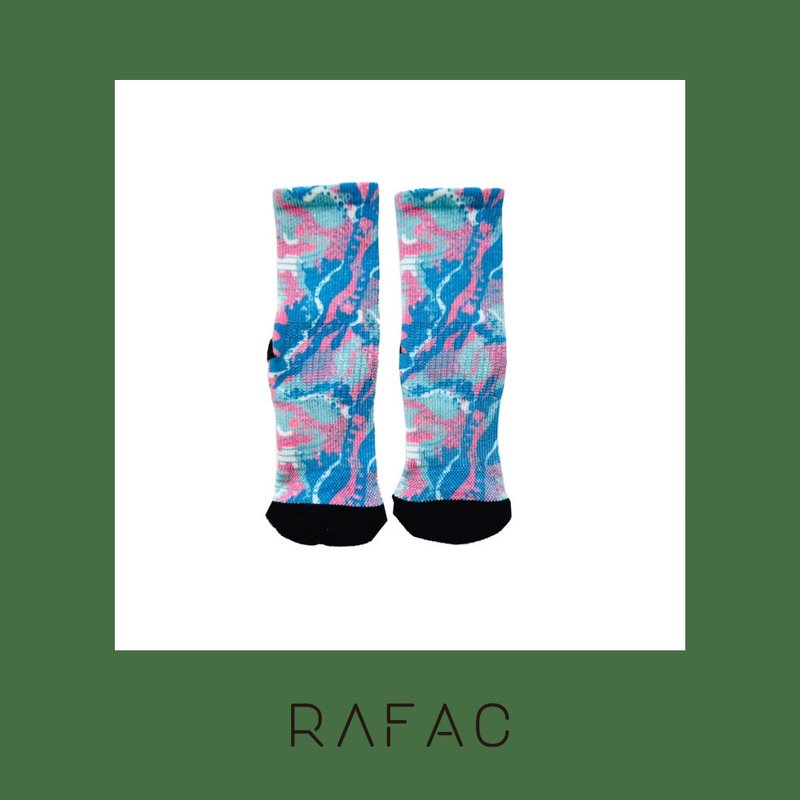 Trendy Crew Sport Print Sustainable Socks - Socks - Eco-Friendly Materials Blue