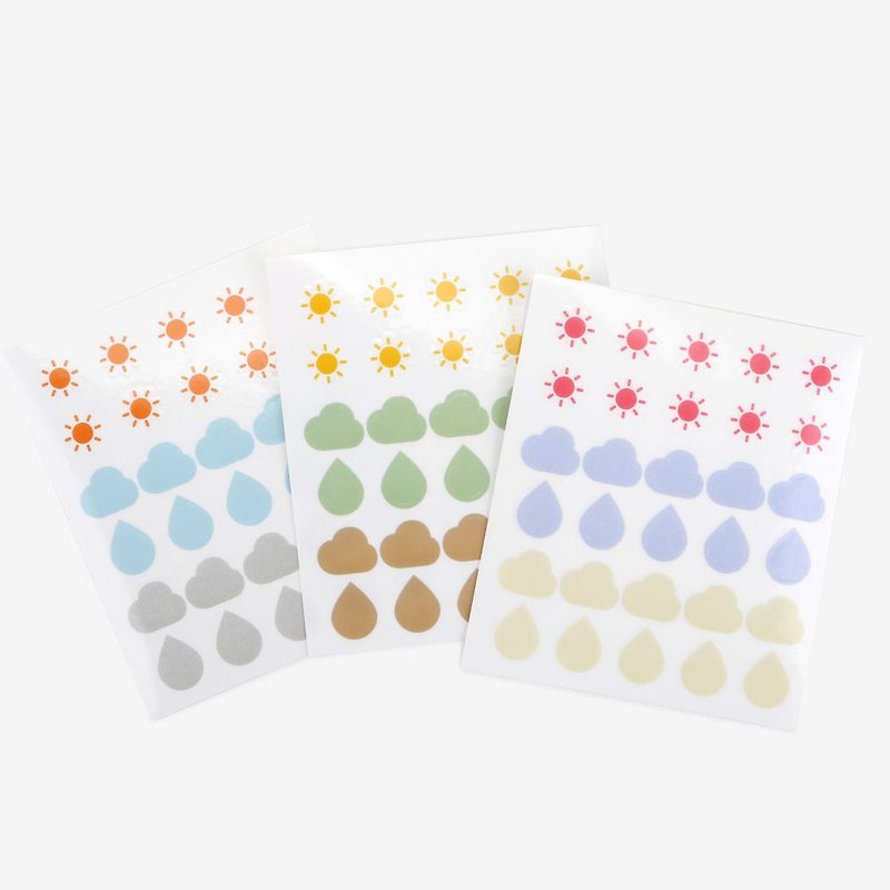 Dailylike TC decorative label sticker V4 (3 color group) - weather standard, E2D08546B3 - สติกเกอร์ - พลาสติก หลากหลายสี