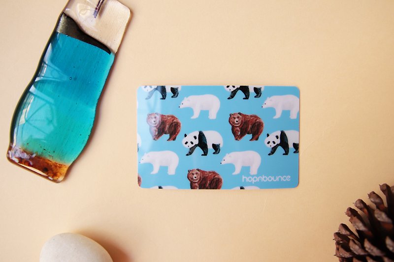 Bear Card Sticker (Panda Polar Bear Brown Bear) - Other - Acrylic Blue