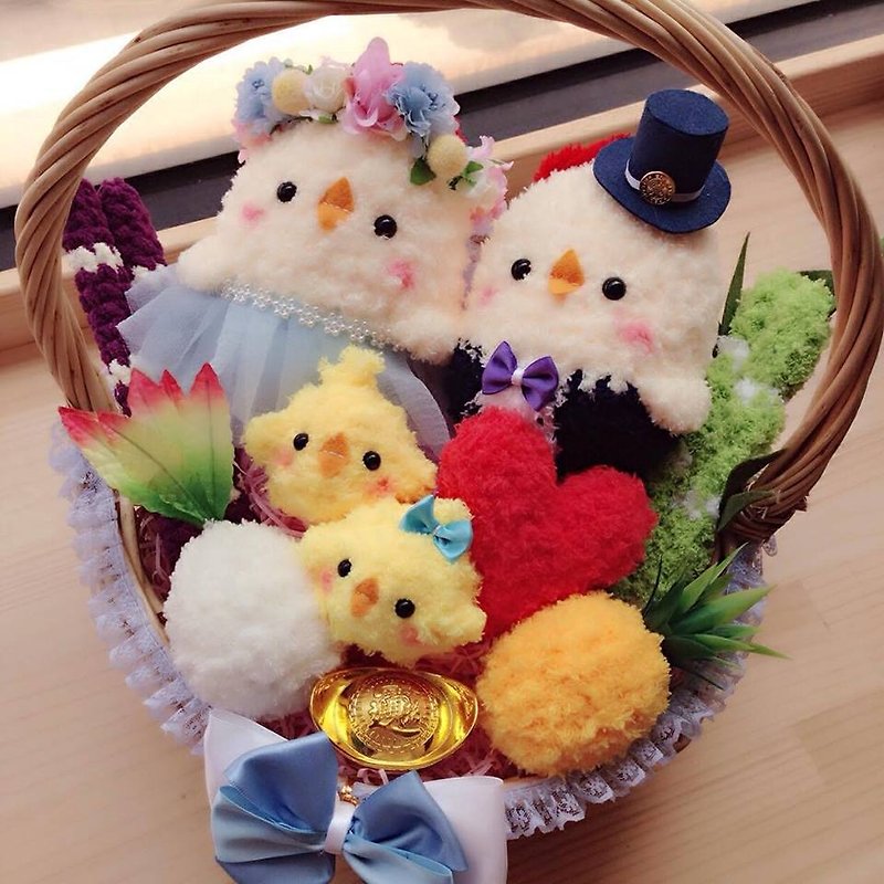 Spot - Lovely Woven Woven Bring Chicken Dolls Dolls Marriage Engagement Weddings Small Objects Wedding Supplies - ตุ๊กตา - เส้นใยสังเคราะห์ สีน้ำเงิน