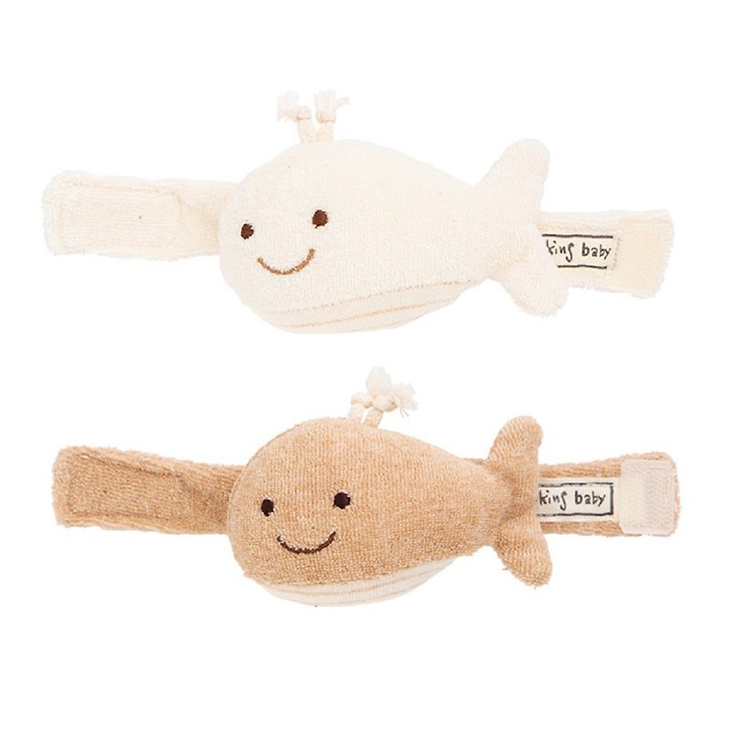 Y-1331 Whale wrist rattle 100% organic cotton rattle Whale Made in Japan