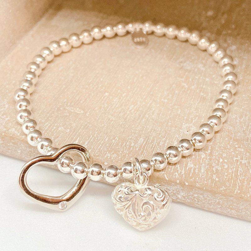 Two Sweet Hearts Silver 925 Bracelet - Bracelets - Sterling Silver Transparent