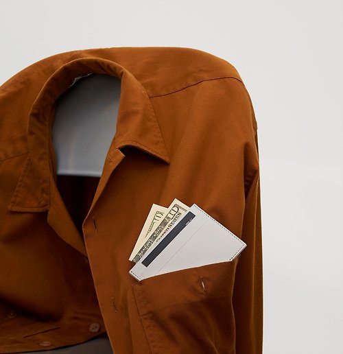 dashbrand dash DA08 Card Wallet – Grey (Minimal Leather Bag)