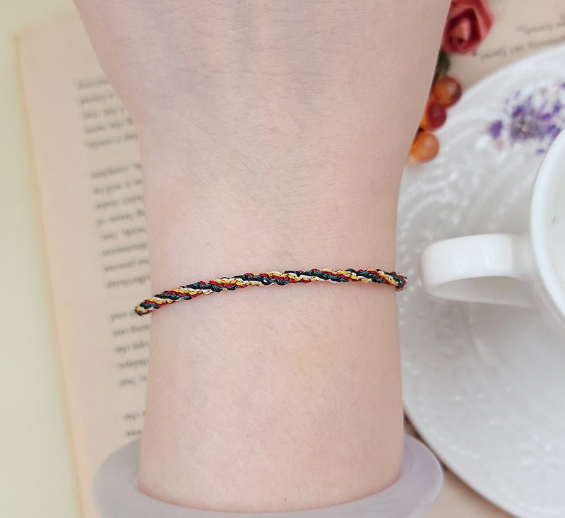 Polyester Bracelets Multicolor - Happiness thread braided five-color thread five-element bracelet