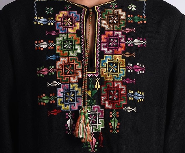 パレスチナアンティークの手刺繍ロングドレス - ショップ homiselects