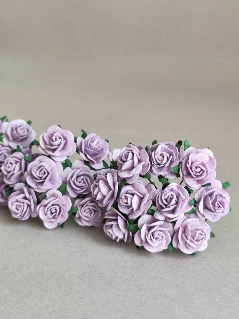 Paper Flower, centerpiece, DIY 50 pieces rose size 2 cm., pale purple color - Other - Paper Purple