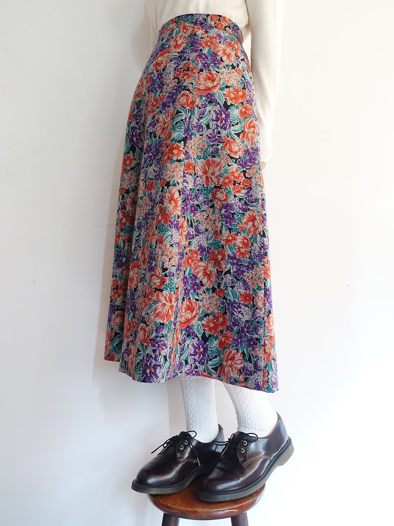 Other Materials Skirts Multicolor - Awhile moment | Vintage thin wool skirt no.278
