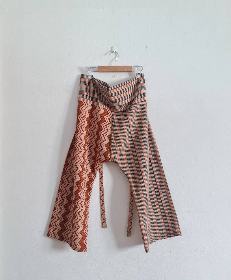 Leh Leh Thai Style Pants Indian Hand Block Print กางเกงเล - กางเกงขายาว - ผ้าฝ้าย/ผ้าลินิน หลากหลายสี