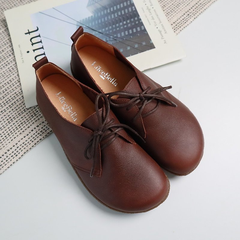 Wide feet are ok [Sen Traveler] Big toe shoes bread shoes-coffee - Women's Casual Shoes - Genuine Leather Brown