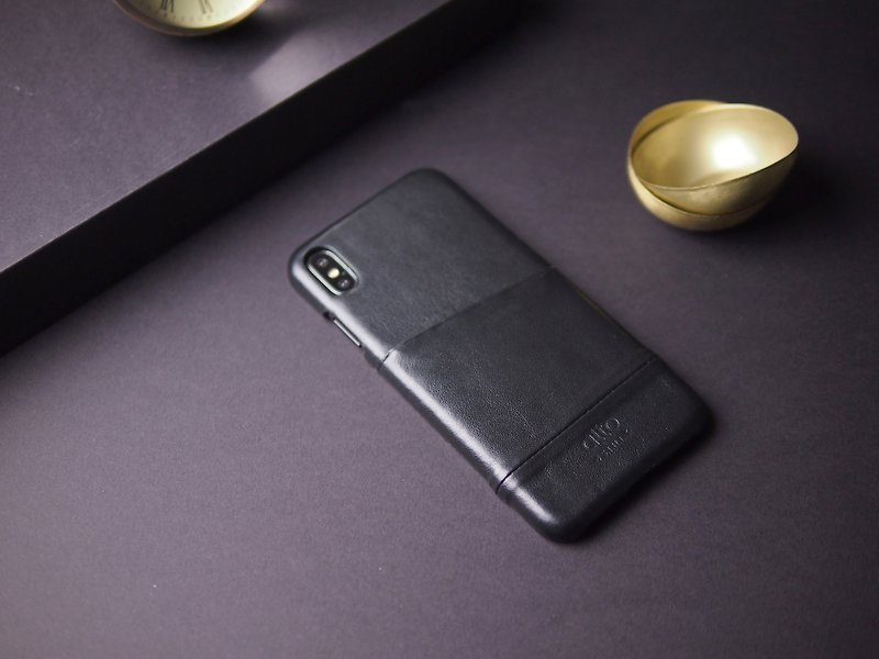 Alto iPhone Xs Max Metro Leather Case – Raven - Phone Cases - Genuine Leather Black