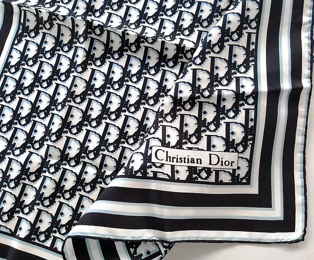 Authentic Christian Dior Monogram Silk Scarf 26x26 inches with Tag