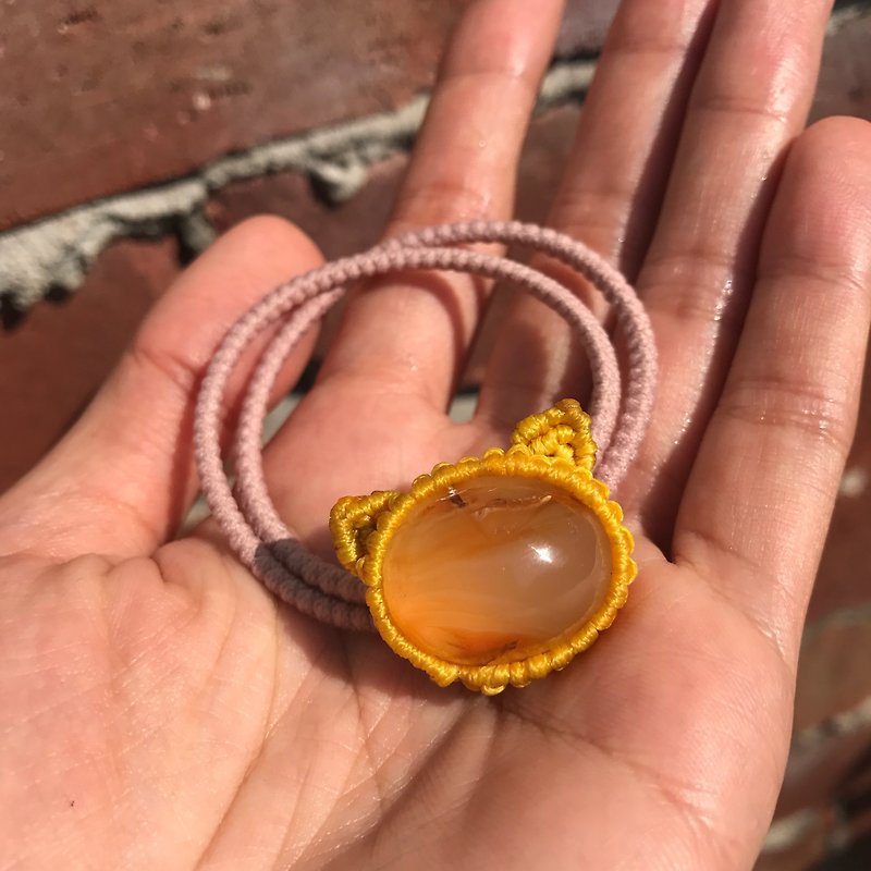 【Lost and find】Natural stone yellow cat onyx headband - Bracelets - Gemstone Yellow