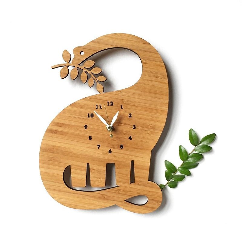 Dino Clock - Clocks - Bamboo Brown