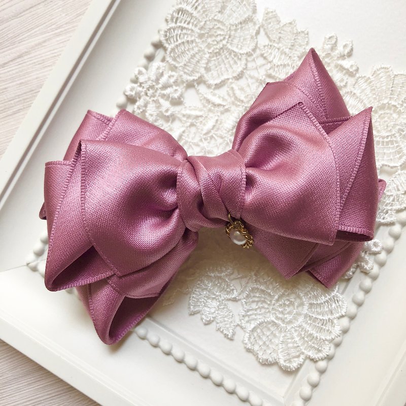 Multi-layered elegant bow spring hair clip / violet - Hair Accessories - Other Materials Purple