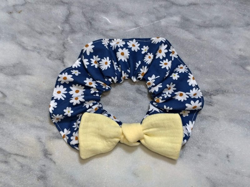 Blue Daisy pet elastic scarf/bow tie【P230501】 - Collars & Leashes - Cotton & Hemp Multicolor