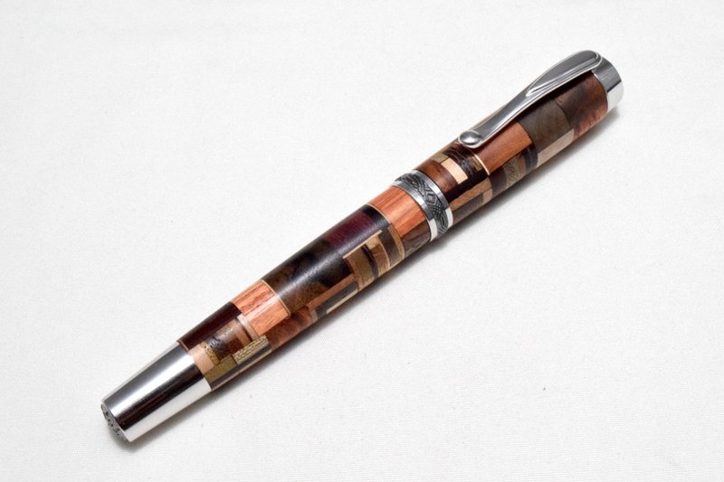 木頭 其他書寫用具 多色 - [Yosegi] Handmade wooden fountain pen # 6