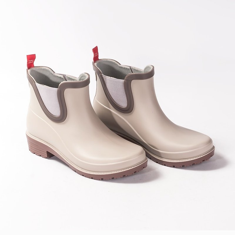 雨靴日 |  梅雨季.京都和風感雨靴.灰櫻色.靴型.耐磨.舒適支撐 - 雨鞋/防水鞋 - 塑膠 灰色