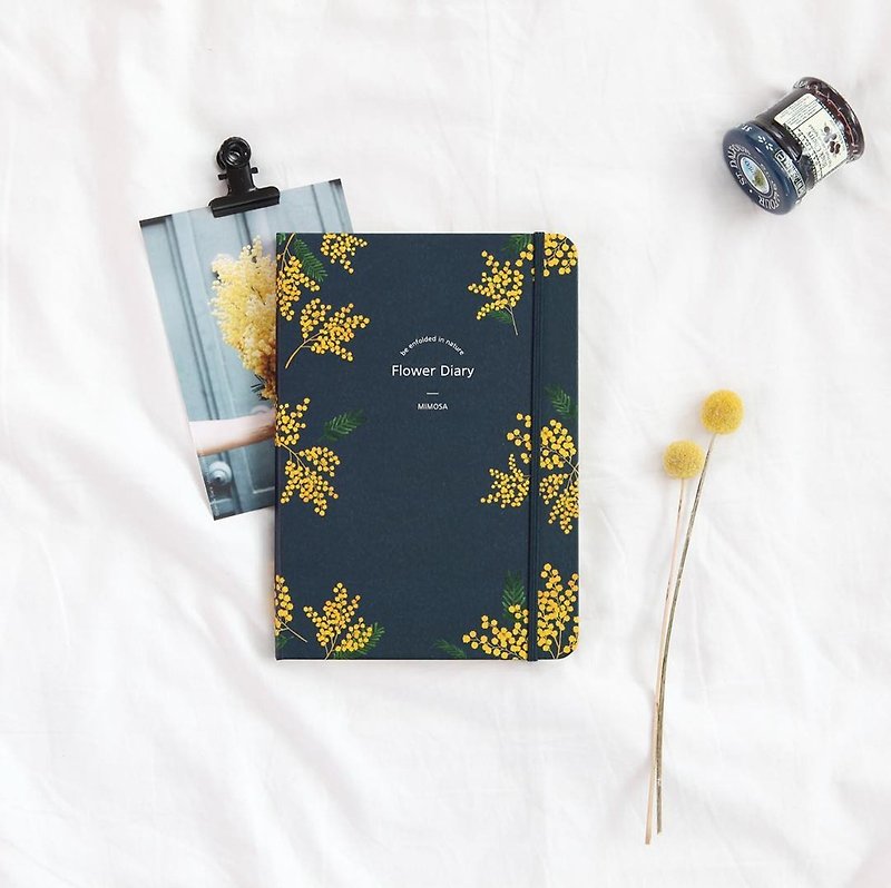 Flower Handbook Log 04. Dark Green/Mimosa_No Time Limit/Self-filling - Notebooks & Journals - Paper Green