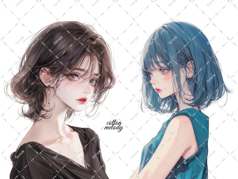 original sticker no.5826 人物ステッカー オリジナルステッカー 人物ステッカー 女の子ステッカー オリジナル人物ステッカー - 貼紙 - 紙 
