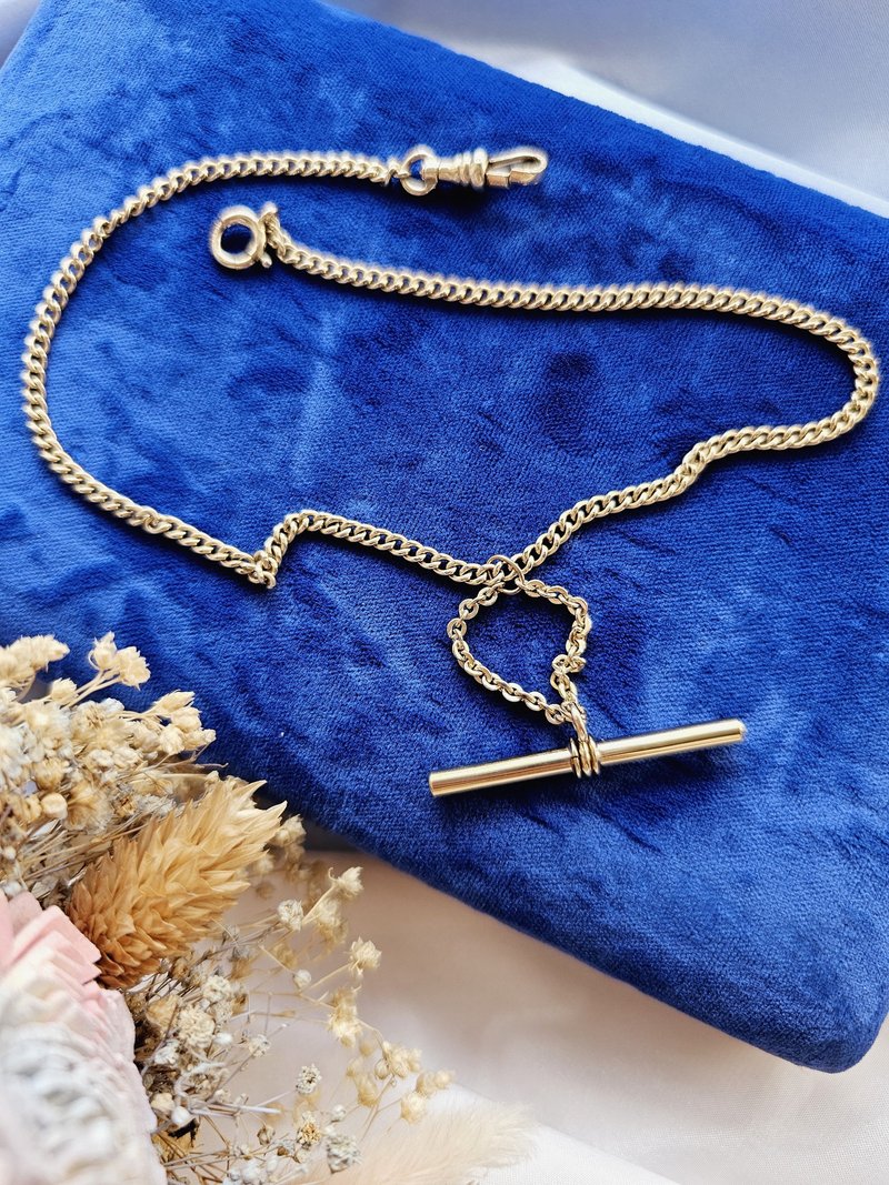 包金T鍊懷錶鍊/Pocket Watch Chain/復古vintage西洋古董飾品 - 其他 - 貴金屬 