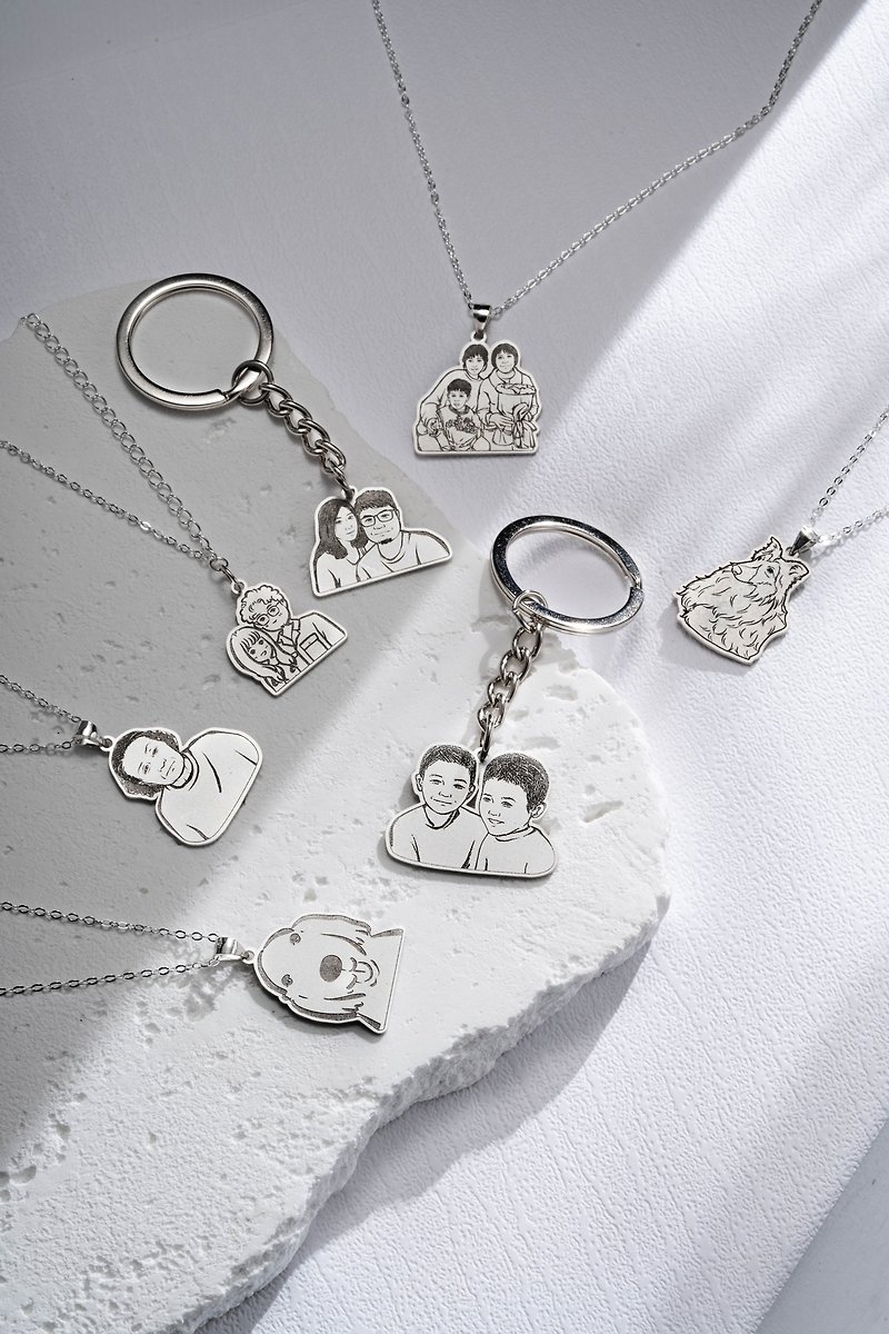 Hand-painted personalized portrait collection sterling silver necklace - Necklaces - Sterling Silver 