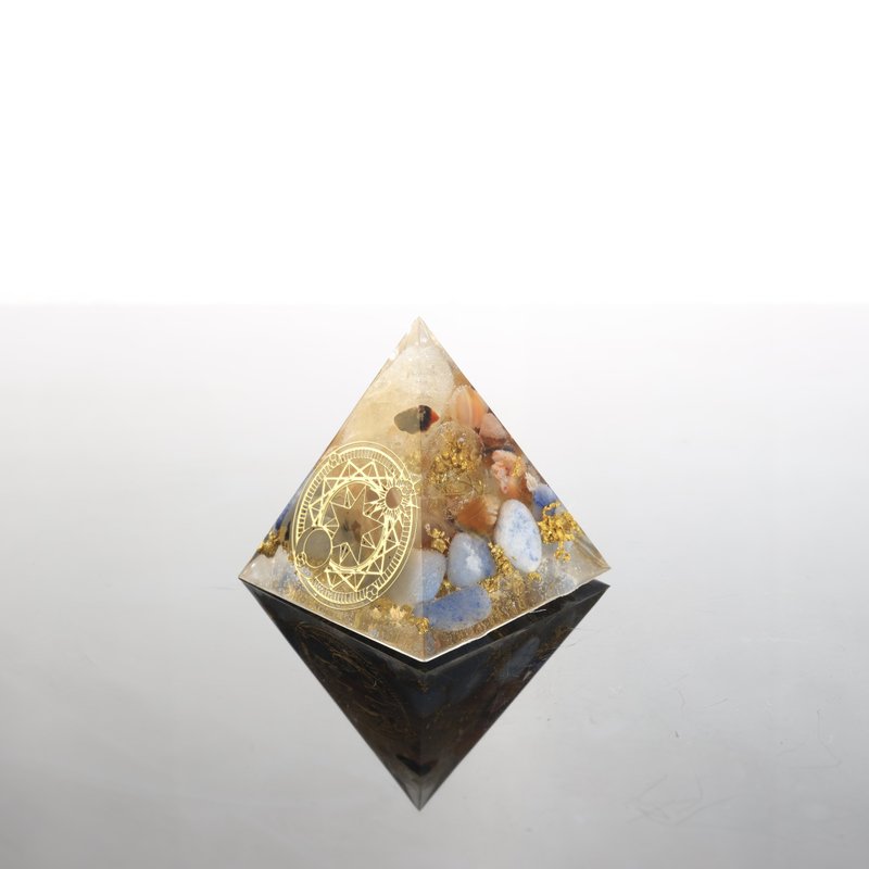 [New Year Gift Box] Citrine Magic Circle-Orgonite Good Luck and Wealth Red Agate - Items for Display - Semi-Precious Stones Orange