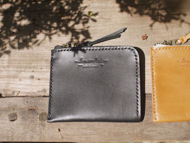 Zipper wallet (black color) - Wallets - Genuine Leather Black