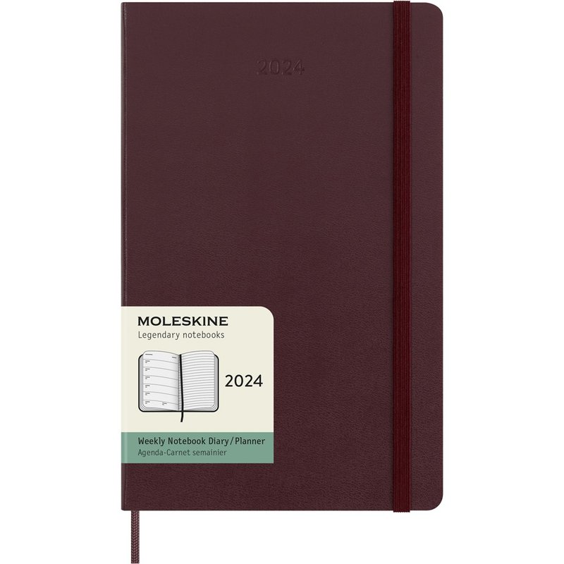 _勿上架__勿上架_MOLESKINE 2024 週記手帳 12M 硬殼 L 型 酒紅 - 筆記本/手帳 - 紙 紅色