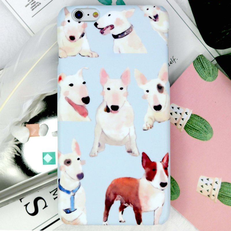 Watercolor Bull Terrier Dog Phone Case Cover iPhone X 8 8+ 7 7 Plus Note 8 S9 LG - Phone Cases - Plastic 