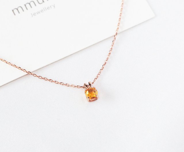 Rose gold deals citrine necklace