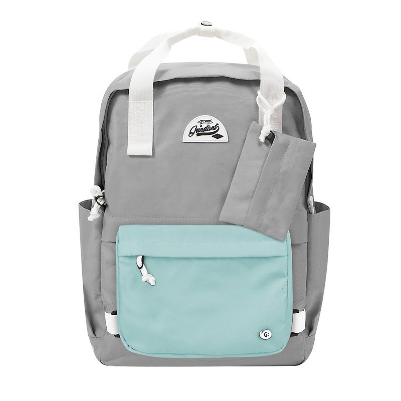 Grinstant mix and match detachable 15.6-inch backpack-Dream Series (light gray with light blue) - Backpacks - Polyester 