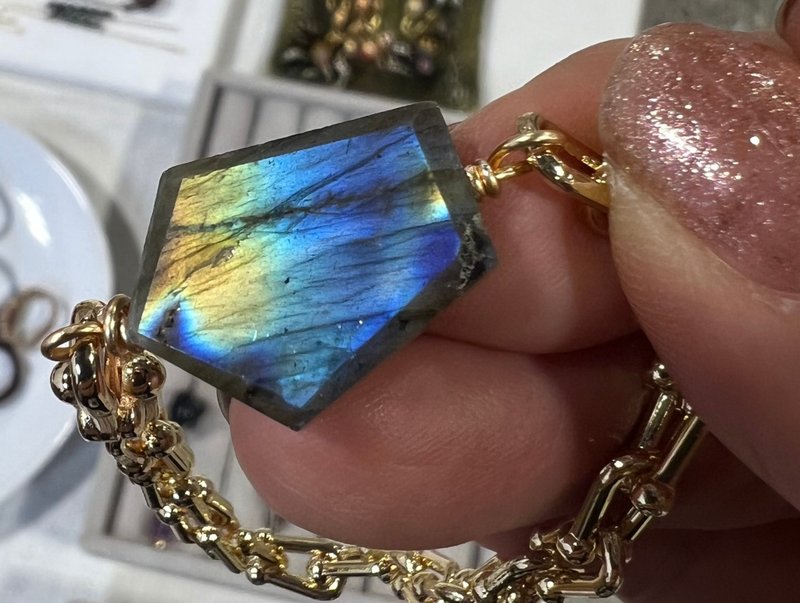 **光之守護** 拉長石手鍊 - 手鍊/手環 - 寶石 藍色