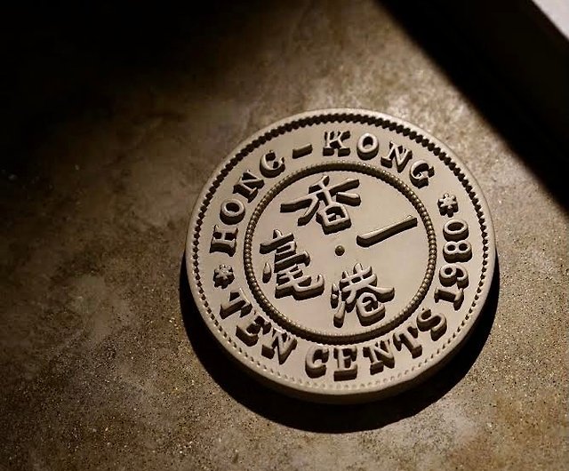 One cent Cement coin coaster shade: grey/black - Shop sanzi-hk