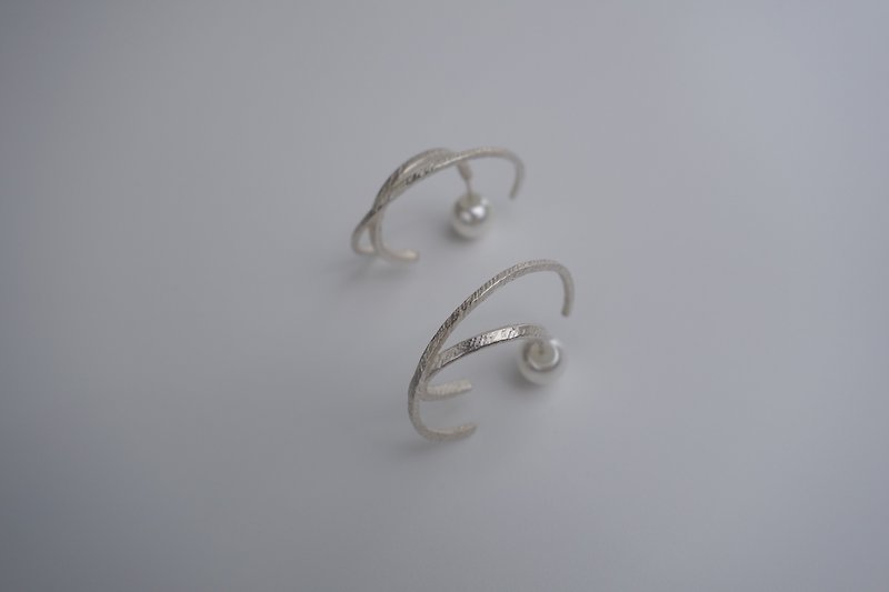 I-Shan13 Star Hoop Earrings (Lower Stud) - ต่างหู - เงินแท้ สีเงิน