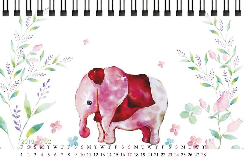 2019桌曆-用色彩擁抱地球的大象(文青歲末熱賣款中