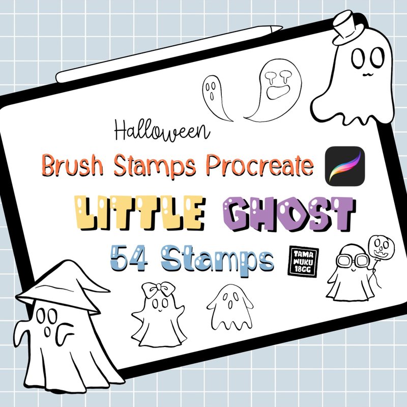 Little Ghost Procreate Brush Stamp - 其他數位設計 - 其他材質 