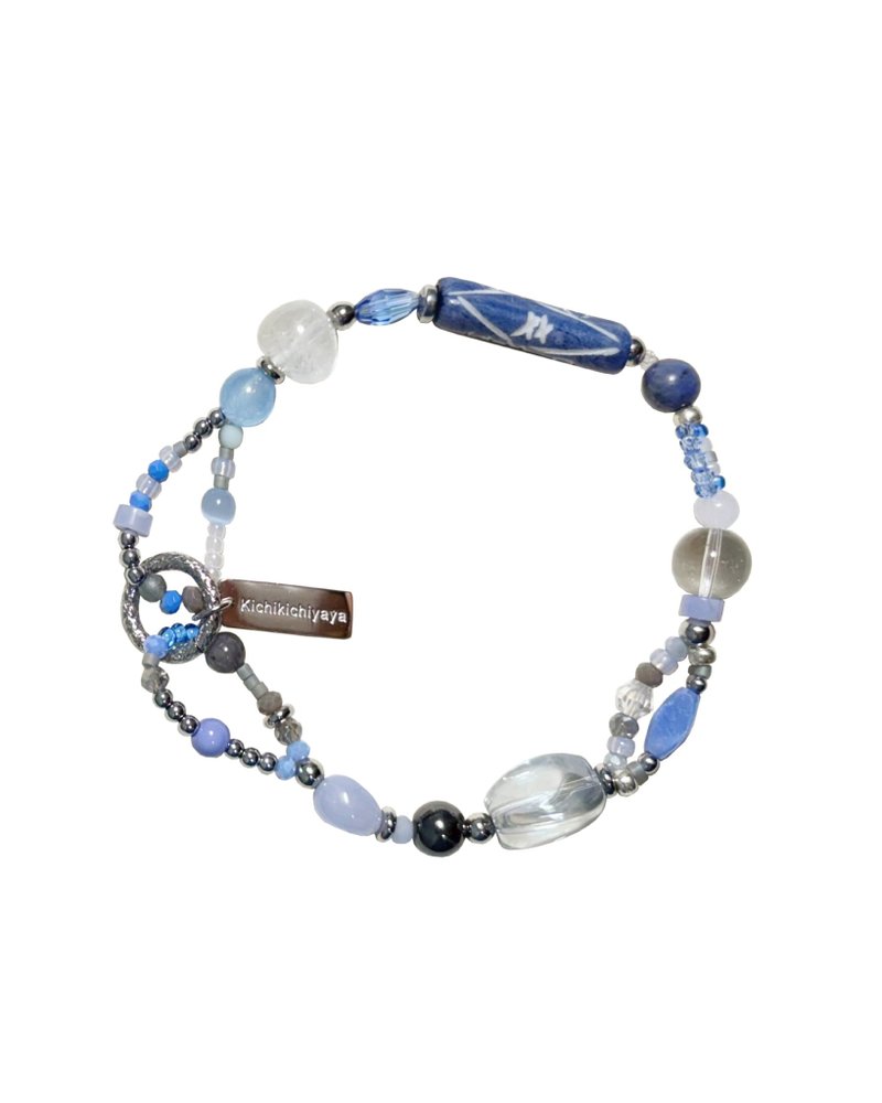 Baby Blue Gemstone Bracelet 049 - 手鍊/手環 - 寶石 藍色
