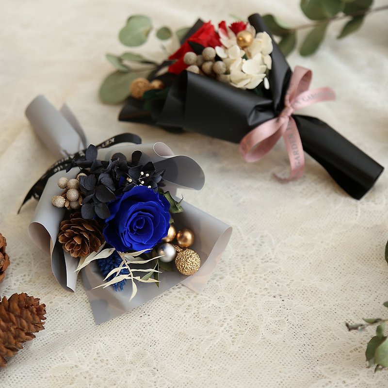 Round bucket small bouquet*I01/immortal flower.Dry flower/Christmas/Dry flower small bouquet/exchange gift - ช่อดอกไม้แห้ง - พืช/ดอกไม้ 