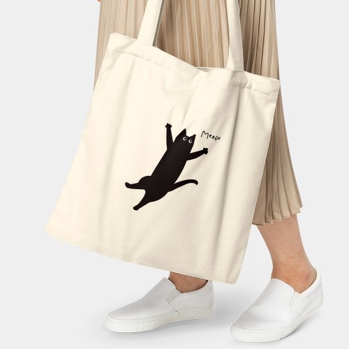PIXO.STYLE 可客製化文字 黑貓 Cat 環保購物袋 帆布袋 003