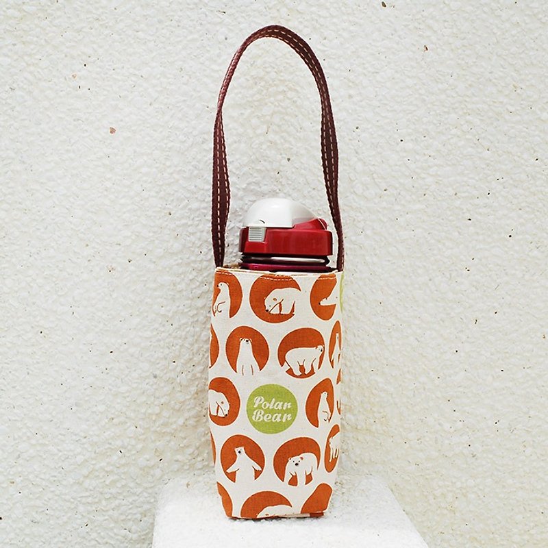 Close-up polar bear kettle bag - ถุงใส่กระติกนำ้ - ผ้าฝ้าย/ผ้าลินิน สีส้ม