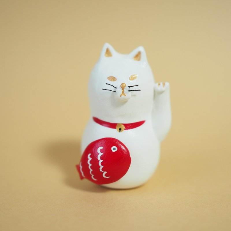 Beckoning cat - 公仔/玩偶 - 黏土 白色