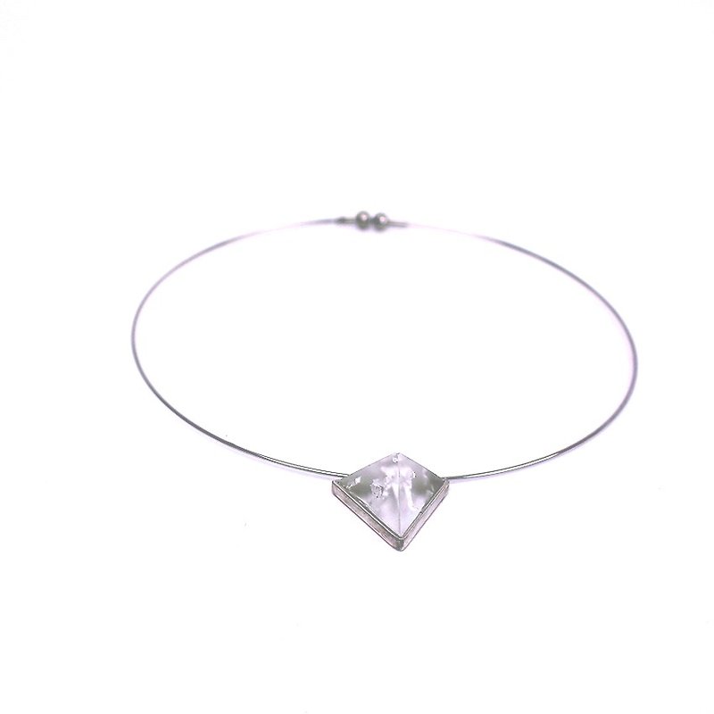 PRISM triangular choker silver, silver foil - Necklaces - Other Metals Silver