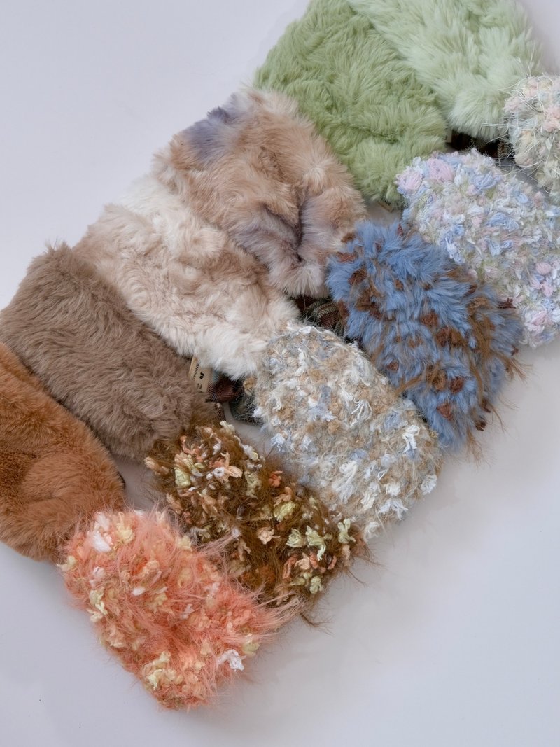 毛毛編織拼接髮帶第四彈 - 髮箍/髮帶 - 其他材質 