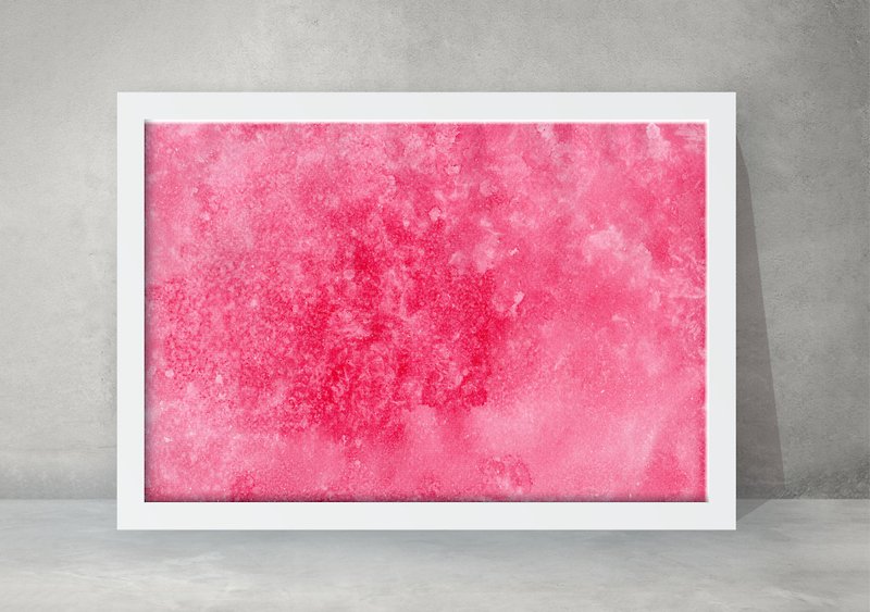 Pink Powerful No.1 watercolor painting, real work on A4 paper - Wall Décor - Paper Pink