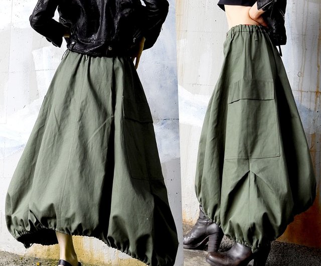 ダブルコットンキャンバススカート パラシュートスカート・綿麻キャンバス - ショップ G.SARTORY