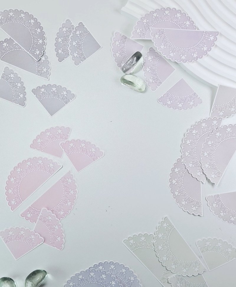 Floral Slice Lace Doily Decor - 便條紙/便利貼 - 紙 多色