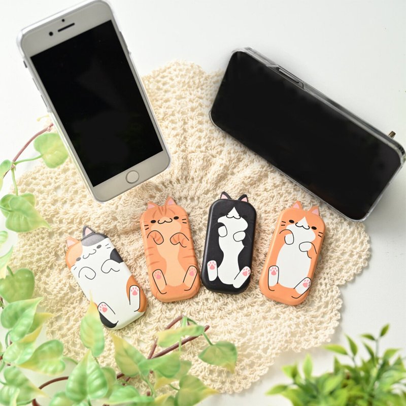 ころんスタンド 【 ねこ 】 スマホスタンド 縦動画 横動画 落下防止 FG02K - 手機/平板支架 - 真皮 橘色