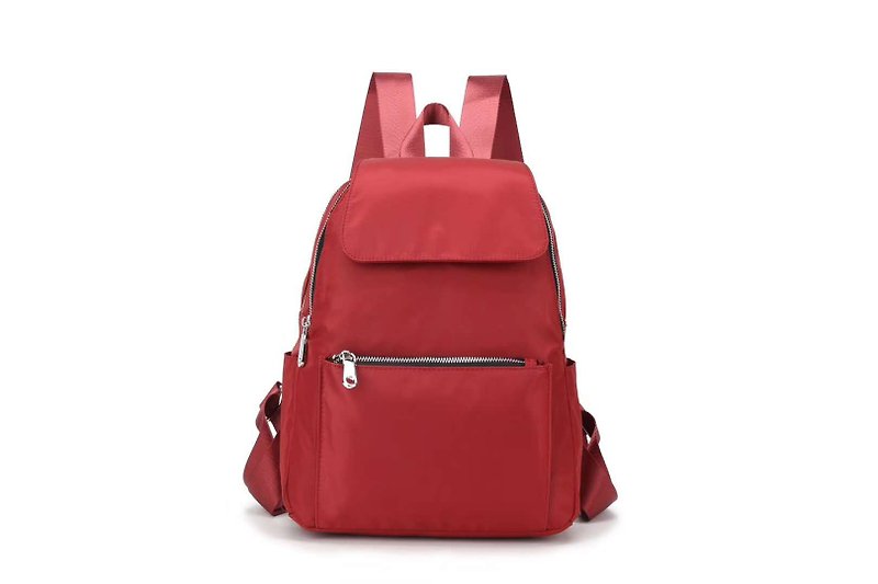 Backpack Backpack New Lightweight Waterproof Fashion All-match Classic #7001 Claret - Backpacks - Nylon Red